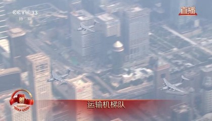 空中梯队完整视频丨呼啸而来！战机拉出14道彩烟象征14年抗战