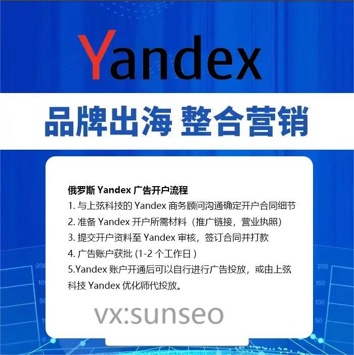 Yandex搜索引擎广告开户推广流程方式，俄罗斯市场开发哪家好？